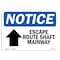 Signmission OSHA Notice, 5" Height, Escape Route Shaft Manway Up Arrow Sign With Symbol, 7" X 5", Landscape OS-NS-D-57-L-12145 - alternate 1
